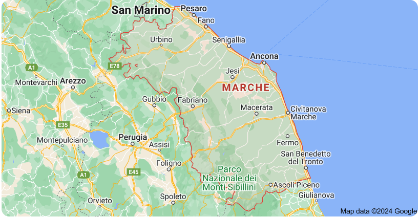 Map of Marche Region italy